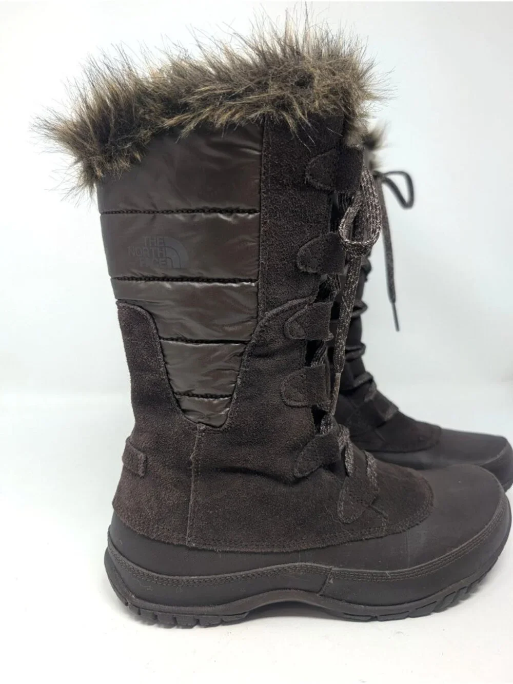 The North Face Boots 8 Brown Nuptse Purna Faux Fur
